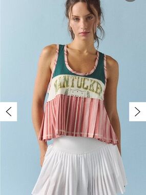 BDG Ace Spliced Graphic Pleated
Peplum Tank Top from Urban Outfitters.